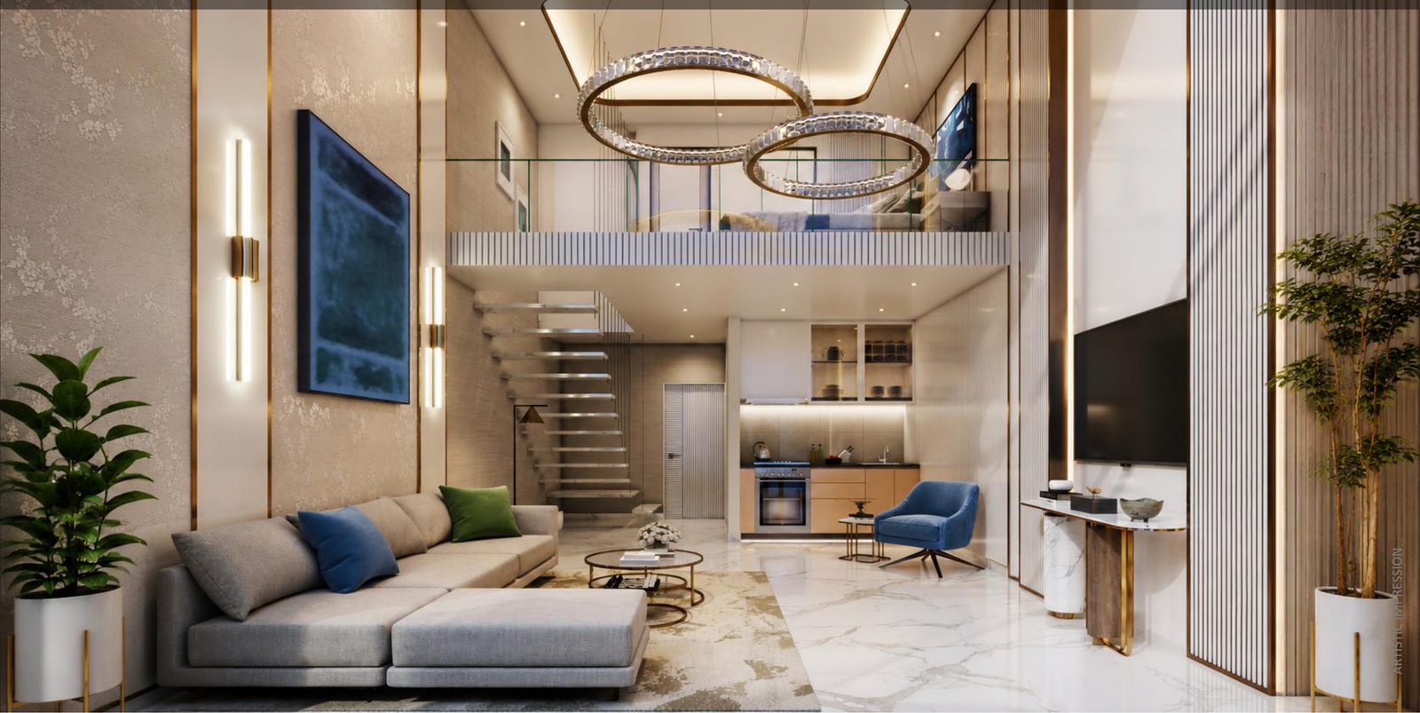 1 Bedroom Duplex Loft Interior
