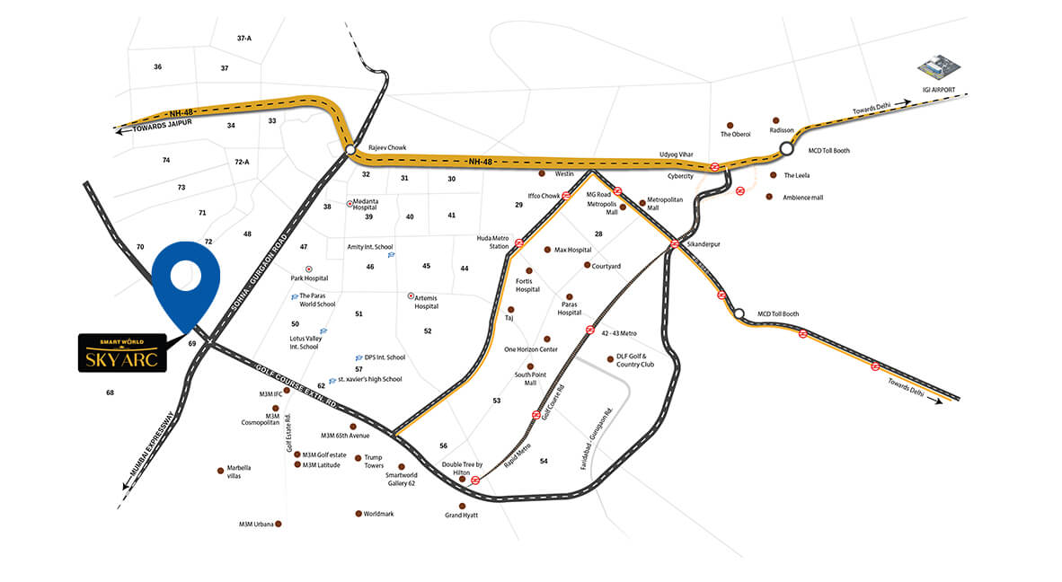 Sky Arc Location Map