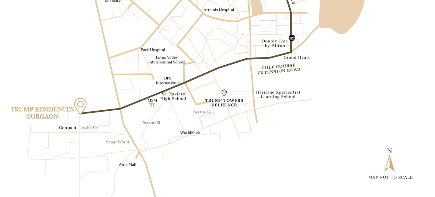 Trump Residences Gurgaon Location Map
