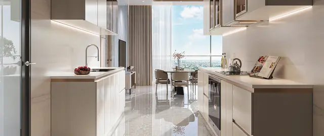Kitchen and dining interior at Smartworld Nature's Court