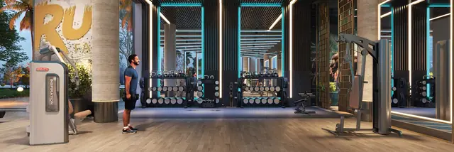 Fully equipped gymnasium at Smartworld One DXP