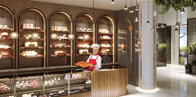 Patisserie and retail arcade at Smartworld One DXP
