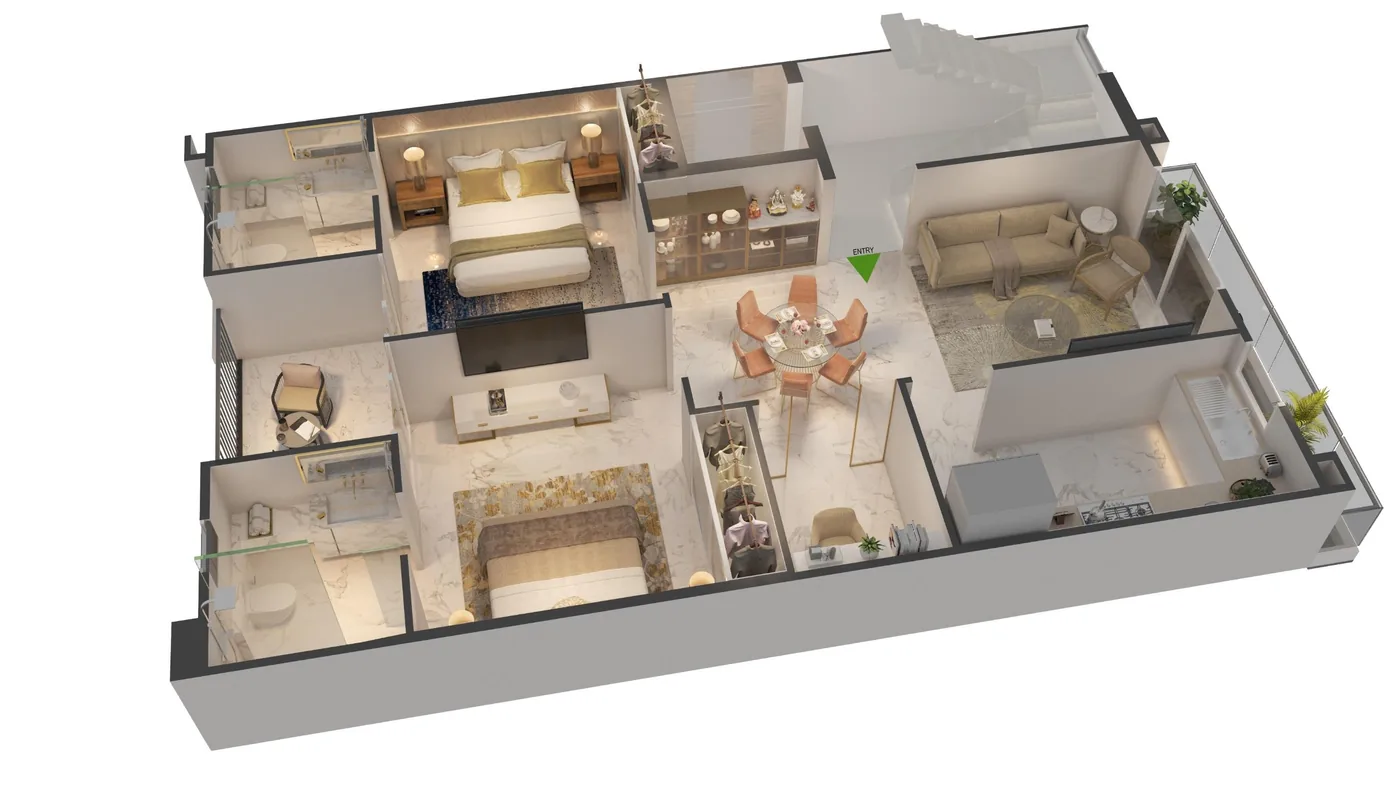 2 BHK - Typical Concept Plan floor plan for Smartworld Orchard