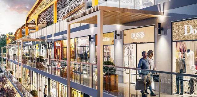 Shopfronts along the retail promenade at Smartworld Orchard Street