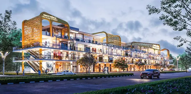 Evening view of the retail arcade at Smartworld Orchard Street