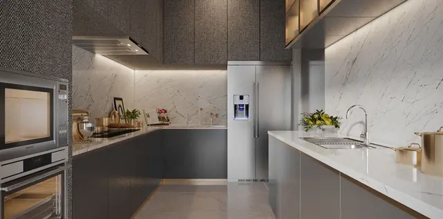 Modular kitchen interior at Smartworld The Edition