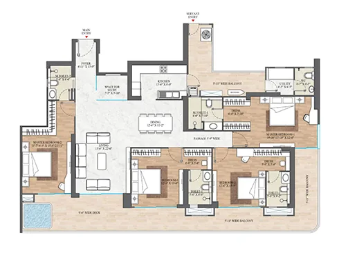 Type B1 floor plan for Smartworld The Edition