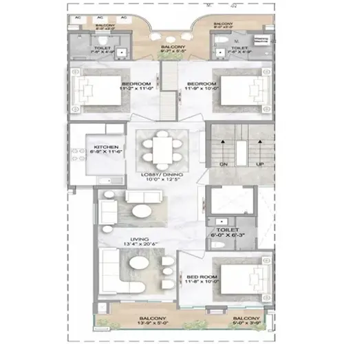 Smart World Orchard 3 bhk floor plan